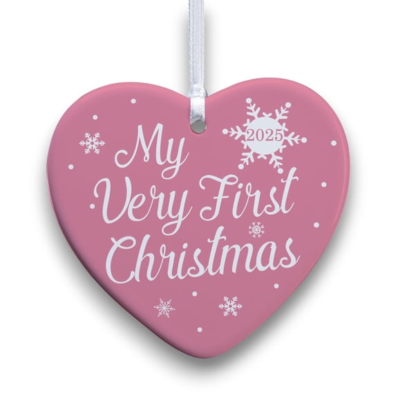 Personalization Mall My Very First Christmas Baby Ornament, Pink, 2025