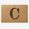 thumbnail image 1 of Personalization Mall Noir Initial Synthetic Coir Doormat, 18x27, C, 1 of 4