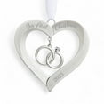 thumbnail image 1 of Personalization Mall Our First Christmas Metal Heart with Rings Ornament, 1 of 5