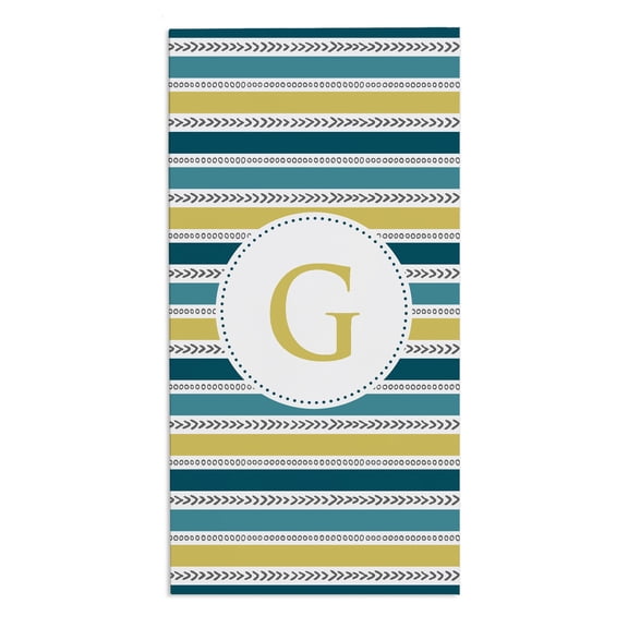 Personalization Mall Pattern Initial 30x60 Beach Towel, Blue