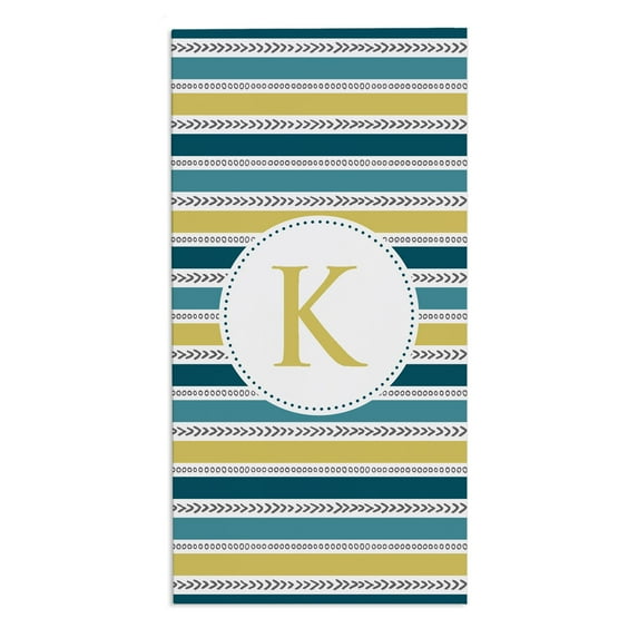 Personalization Mall Pattern Initial 30x60 Beach Towel, Blue
