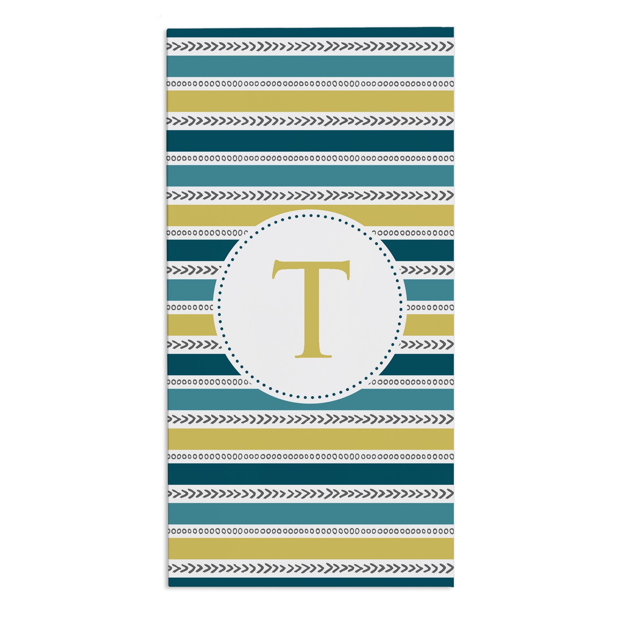 Personalization Mall Pattern Initial 30x60 Beach Towel, Blue