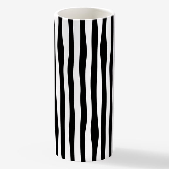 Personalization Mall Pattern Pop Black and White Striped Flower Vase