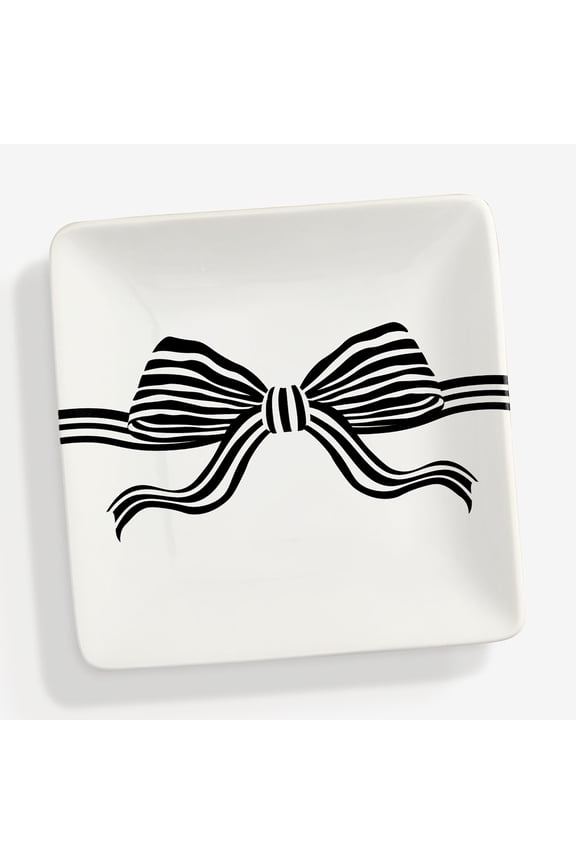 Perfectly Tied Black Bow Ring Dish