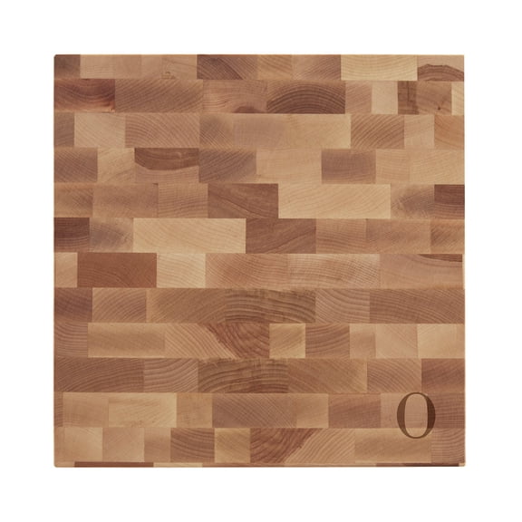 Personalization Mall Personalized Initial Butcher Block Cutting Board, 12" x 12