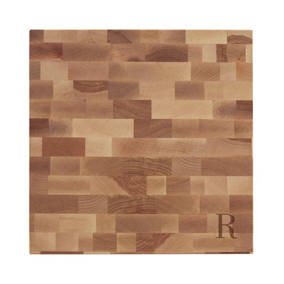 Personalization Mall Personalized Initial Butcher Block Cutting Board, 12" x 12