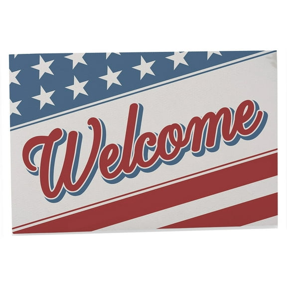 Personalization Mall Red, White & Welcome Doormat, 24x48