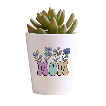 Personalization Mall Retro Mom Floral Mini Flower Pot