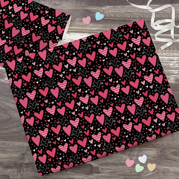 Personalization Mall Romantic Hearts Wrapping Paper - 6ft Roll