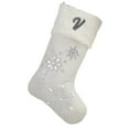 thumbnail image 1 of Personalization Mall Season's Sparkle Embroidered Initial Ivory Stockings, 1 of 4