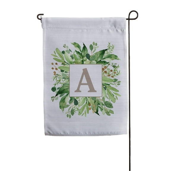 Personalization Mall Spring Greenery Personalized Letter Garden Flag