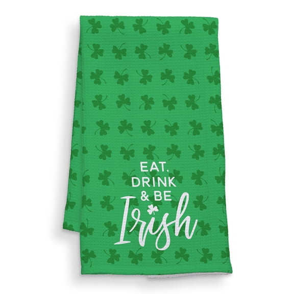 Personalization Mall St. Patrick's Day Waffle Weave Kitchen Towel
