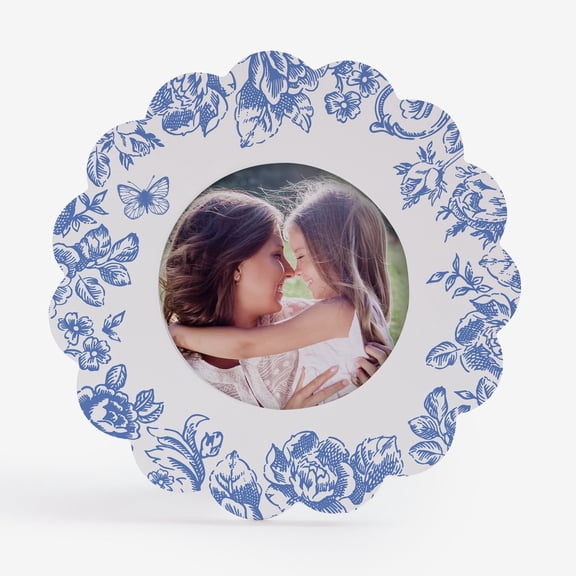 Personalization Mall Toile Edit Round Scallop Edge Picture Frame