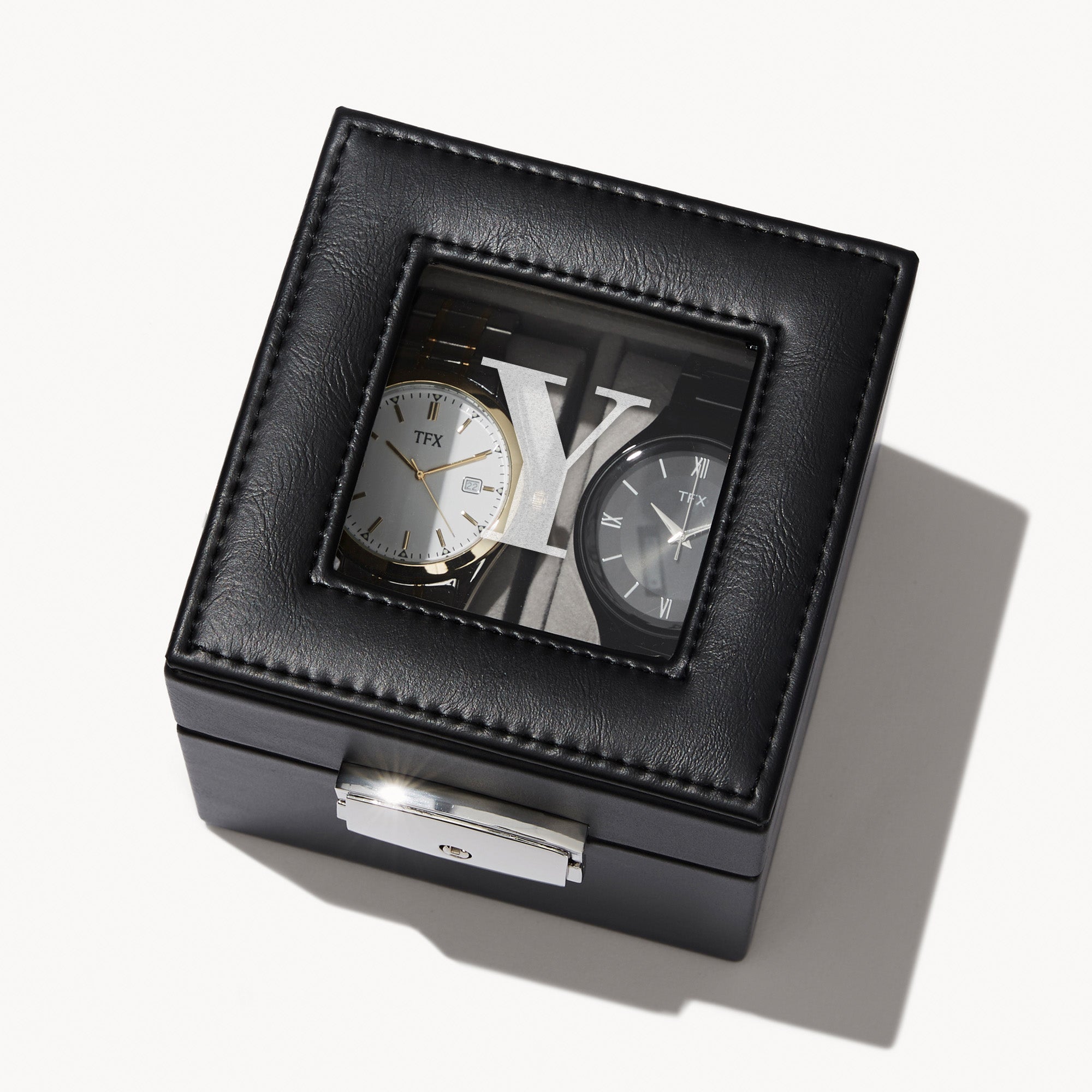 Two Watch Box Personalization Mall Vegan Leather 2 Slot Watch Box, Y - Walmart.com