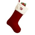 thumbnail image 1 of Personalization Mall Velvet 19" Embroidered Initial Stocking, Burgundy, 1 of 1