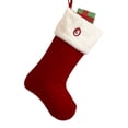 thumbnail image 1 of Personalization Mall Velvet 19" Embroidered Initial Stocking, Burgundy, 1 of 1