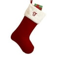 thumbnail image 1 of Personalization Mall Velvet 19" Embroidered Initial Stocking, Burgundy, 1 of 1