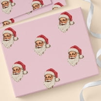 Personalization Mall Vintage Pink Santa Wrapping Paper Roll - 18ft Roll