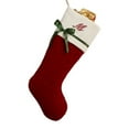 thumbnail image 1 of Personalization Mall Winter Classic Initial Quilted Stockings with Bow, Burgundy, 1 of 4
