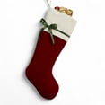 thumbnail image 1 of Personalization Mall Winter Classic Quilted Stocking w/Bow-Burgundy, 1 of 6