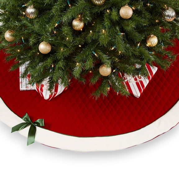 Personalization Mall Winter Classic Quilted Tree Skirt with Bow