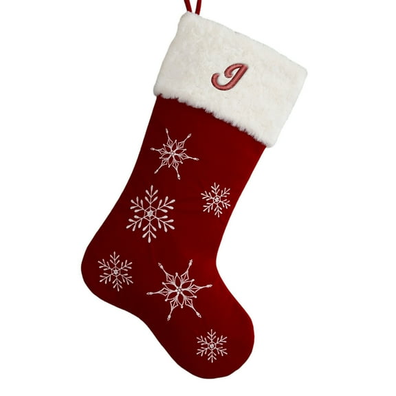 Personalization Mall Winter Wonderland Embroidered Initial Christmas Stocking