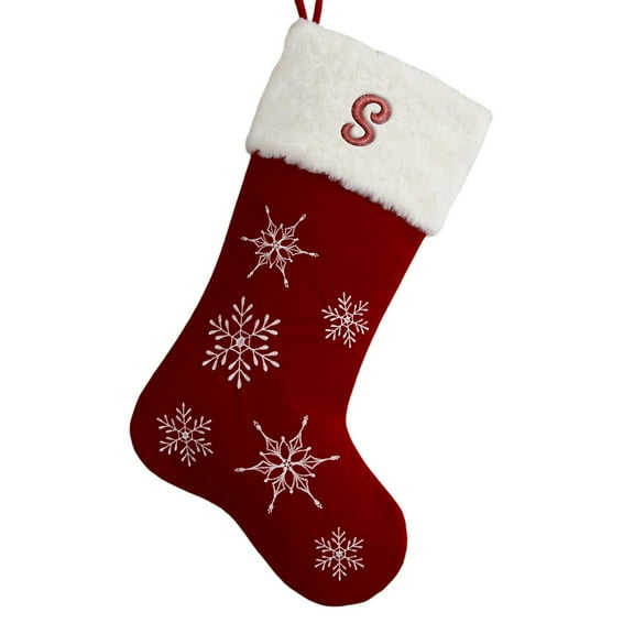 Personalization Mall Winter Wonderland Embroidered Initial Christmas Stocking