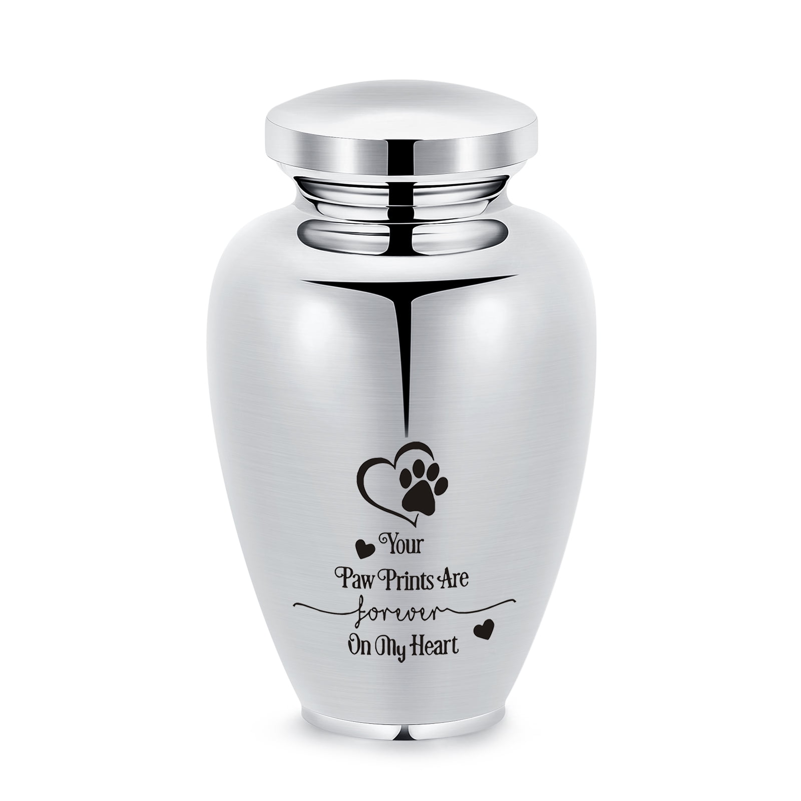 Personalize 14*24cm Your Paw Prints Are Forever in My Heart Stainless Steel Cremation Jewelry for Dog Cat Ashes Keepsake Pet Memory Urn Large Capacity