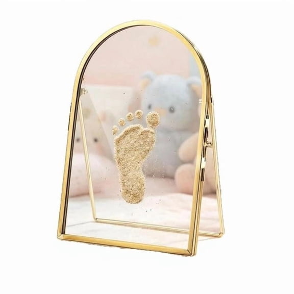 Personalize Arched Gold Picture Frame for Baby Keepsakes and Pet Memory Print