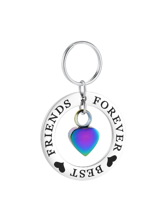 Personalize Best Friend Forever - Stainless Steel Circle of Life Heart Cremation Urn Pendant Memory Necklace for Human Pet Cremation Ashes Keepsake Memorial Jewelry
