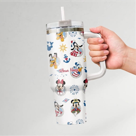 Personalize CARTOON Cruise Mickey Mouse Tumbler, 2026 Family CARTOON Trip, Custom CARTOON Printed Cup, Custom Birthday Gift