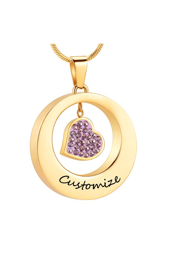 Personalize Circle of Life Urn Necklace for Cremation Ashes Holder Heart Memorial Jewelry Pendent for Ashes Perfume Dry Flowers
