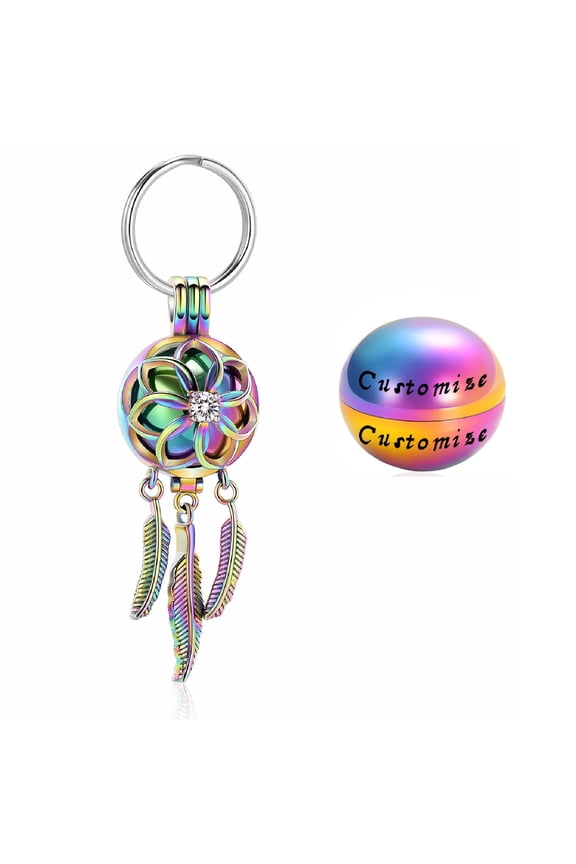 Personalize Cremation Jewelry Dream Catcher Urn Keychain for Ashes Human Pet Ashes Keyring Keepsake Mini Urns For Ashes