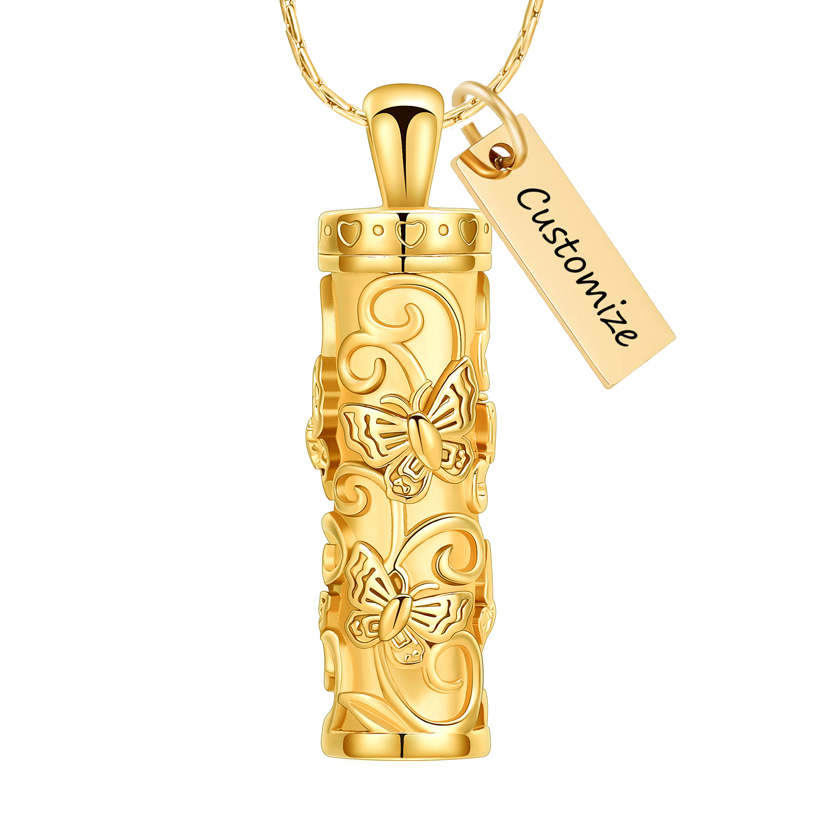 Constantlife Cylinder Urn Keychain For Ashes - Angel Wing Memorial Pendant Keepsake With Funnel & Gift Box - View #11