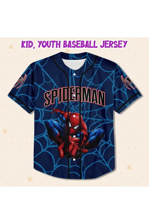 Personalize Disney Spiderman Awesome Blue Baseball Jersey - Wondermento