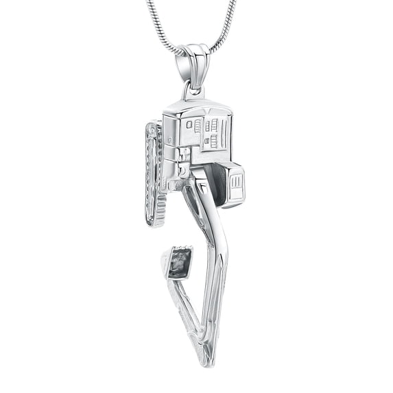 Personalize Excavator Urn Pendants with Chain Cremation Jewelry for Ashes Urn Necklace for Ashes of Loved One Memorial Jewelry