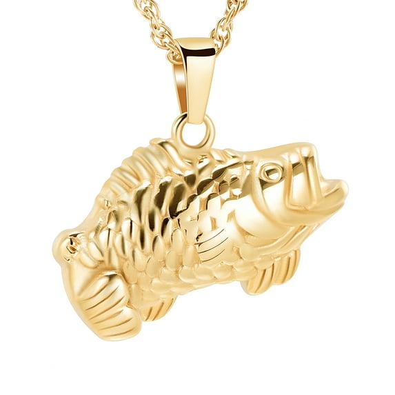 Personalize Fish Cremation Jewelry Memorial Necklace Cremation Urn Necklace for Ashes Urn Keepsake with Gift Box