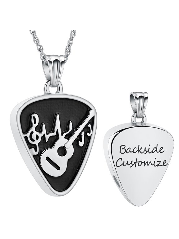 Personalize Guitar Cremation Jewelry Memorial Necklace Cremation Urn Necklace for Ashes Urn Keepsake with Gift Box