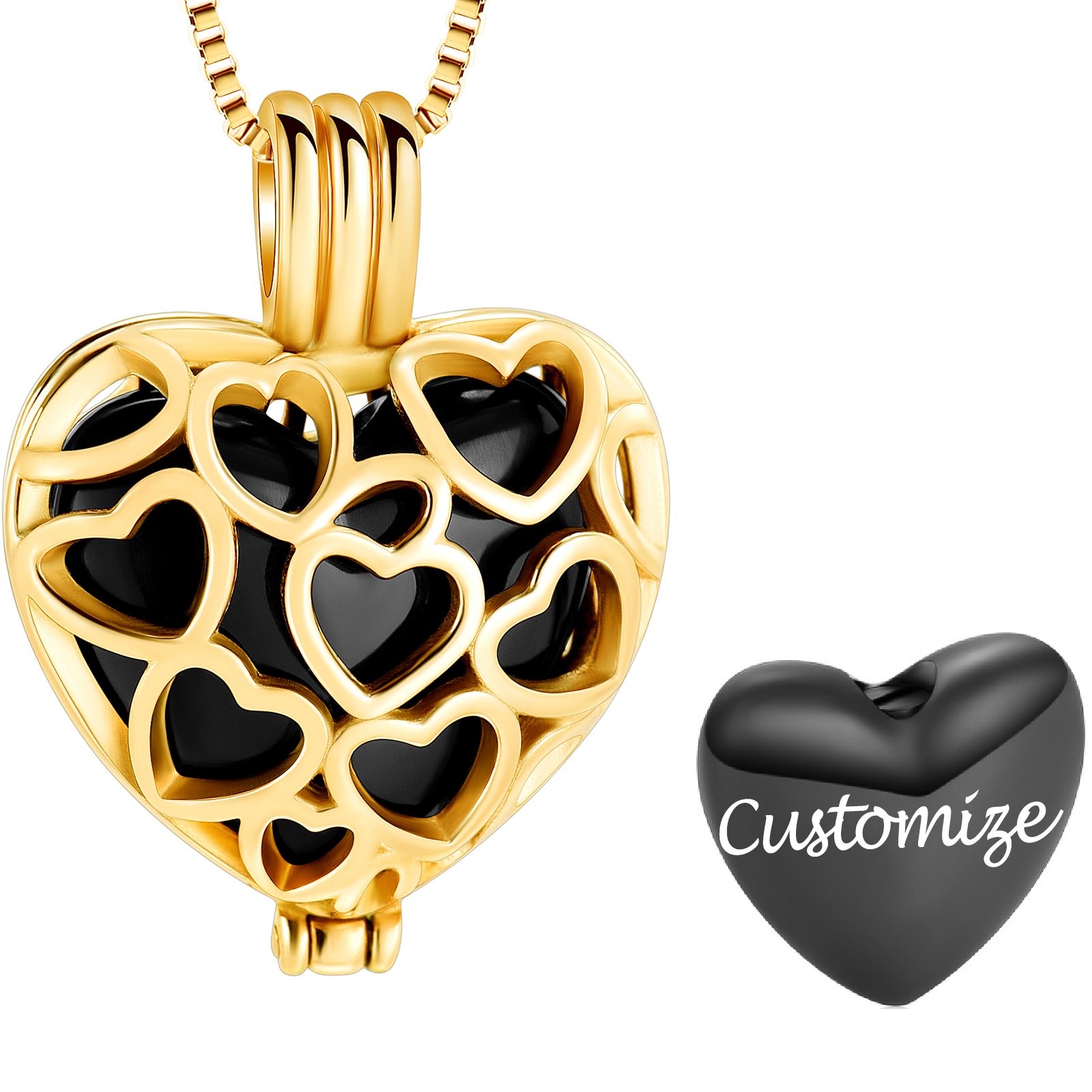 Personalize Heart Vial Locket Memorial Cremation Jewelry for Ashes