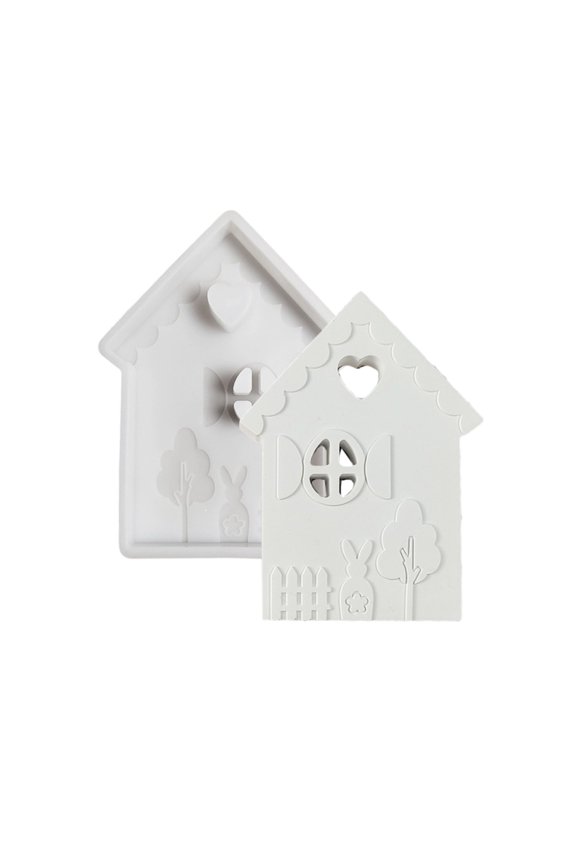 Personalize House Shape Epoxy Stylish Keychain Sturdy Silicone Letter Crafting Set for Fashion Accessories