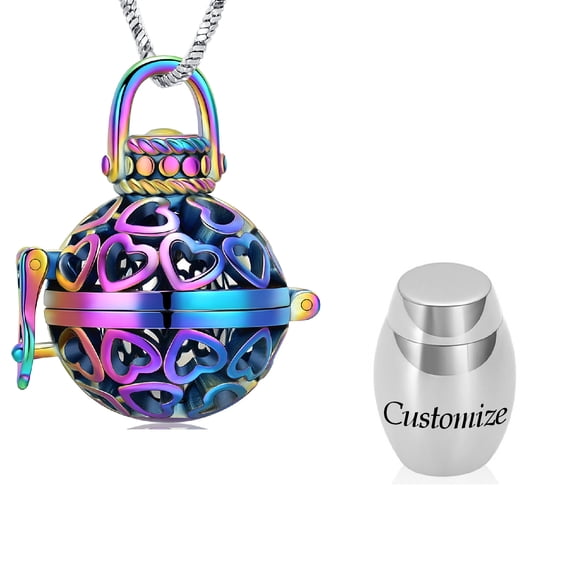 Personalize Lantern with Small Urn Pendant Memorial Necklace for Pet Human Cremation Ashes of Loved One Keepsake Jewelry