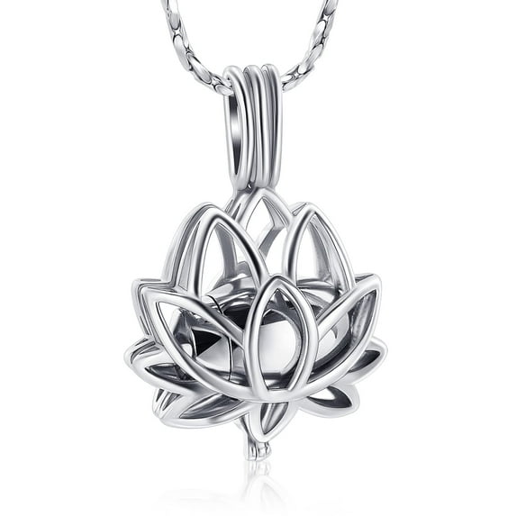 Personalize Lotus Flower Ashes Pendant Necklace with Mini Keepsake Urn Memorial Ash Jewelry Cremation Jewelry for Ashes Holder