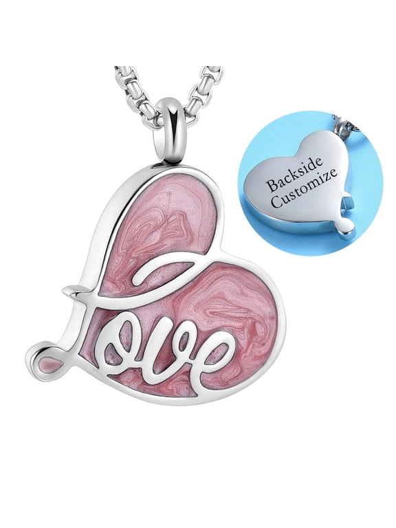 Personalize Love Heart Cremation Jewelry for Ashes Urn Necklace Lockets for Human Ashes Pet Ashes Holder