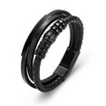 thumbnail image 1 of Personalize Men's Multi-Layer Braided Leather Bracelet Memorial Cremation Jewelry for Ashes Keepsake Funeral Urns Bracelet, 1 of 2
