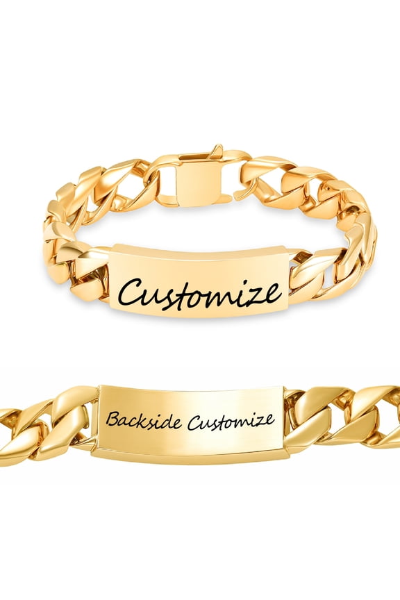 Personalize Men's Stainless Steel Chain Link Cuban Keepsake Bangle Memorial Funeral Urns Bracelets for Cremation Ashes Perfume Holder Gift