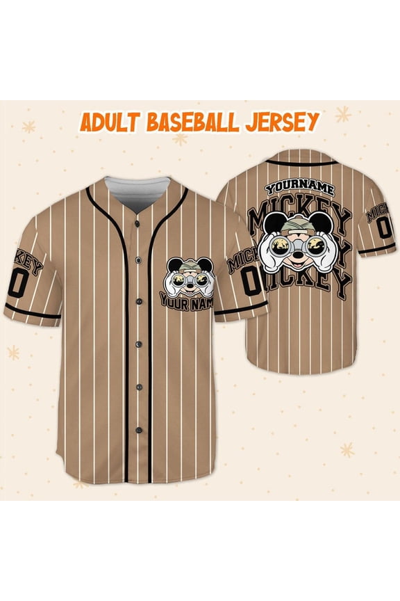 Personalize Mickey Mouse Safari Custom Name Disney Baseball Jersey - Wondermento