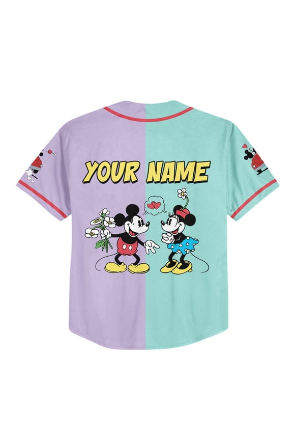 Personalize Mikey Disney Orange Couple jersey, Disney Baseball Jersey Sports, Cute Gifts F