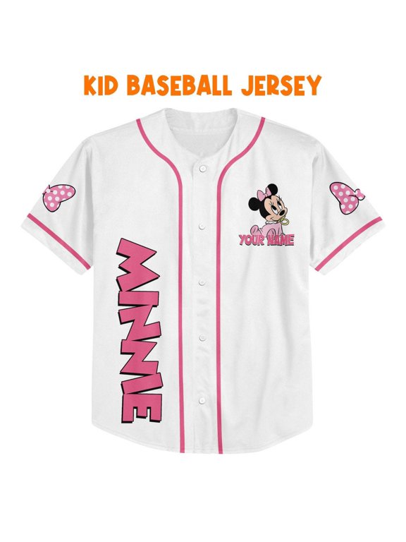 Personalize Minnie Disney Baby White jersey, Disney Baseball Jersey Sports, Cute Gifts For