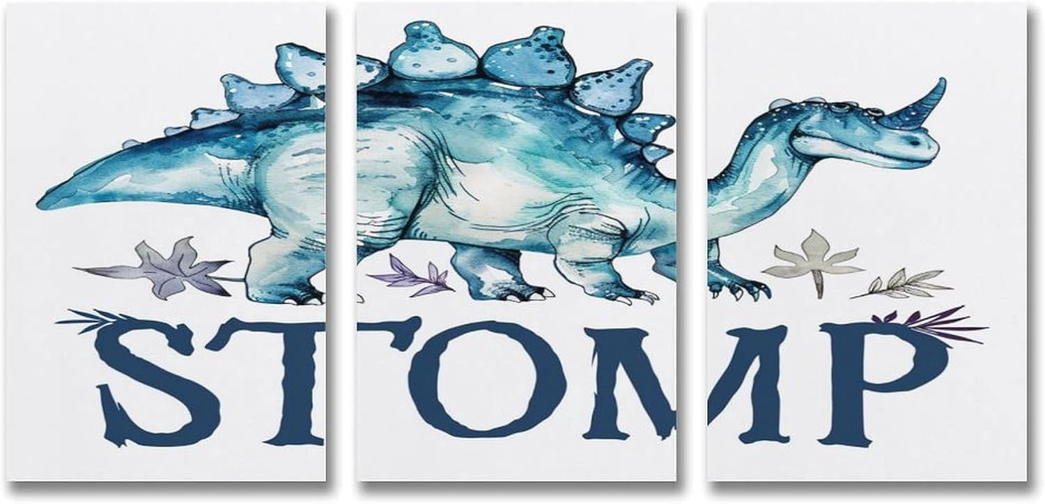 Personalize Name Dinosaur Nursery Print Wall Art Set of 3 poster Print ...