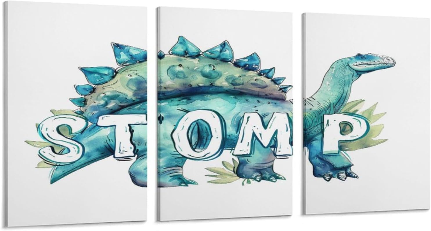 Personalize Name Dinosaur Nursery Print Wall Art Set of 3 poster Print ...